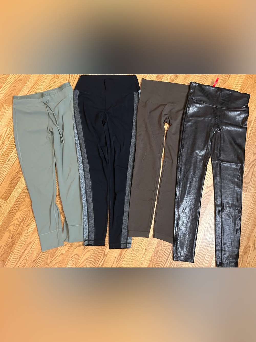 Four pairs of leggings, Vuori, Spanx, Matilda Jane Medium
